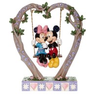 Disney - Statua Topolino e Minnie Innamorati su Altalena - Prodotto Ufficiale 